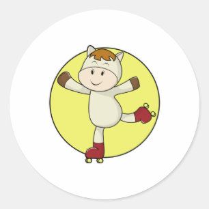 Adesivo Cavalos como skater em linha e Skates em linha