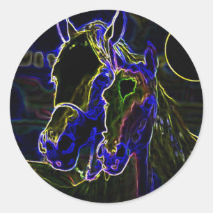 Adesivo Cavalos de Blacklight