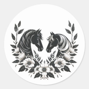 Adesivo Cavalos de Casamento e Flores do País