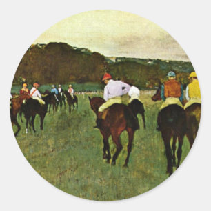 Adesivo Cavalos de corrida em Longchamp por Edgar Degas