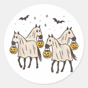 Adesivo Cavalos Fantasmas Fofos no Halloween Doces ou Trav
