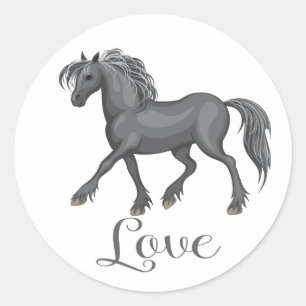 Adesivo Cavalos Fofos Amor Equestre Cavalos Cinza Pôneis