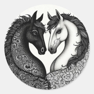 Adesivo Cavalos pretos e brancos