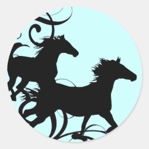 Adesivo Cavalos Selvagens Pretos
