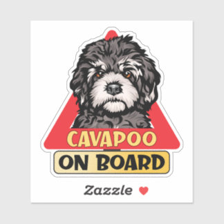 Adesivo Cavapoo a Bordo Sinal de Trânsito Vermelho Brinque