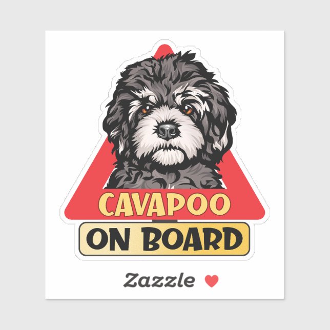 Adesivo Cavapoo a Bordo Sinal de Trânsito Vermelho Brinque (Folha)