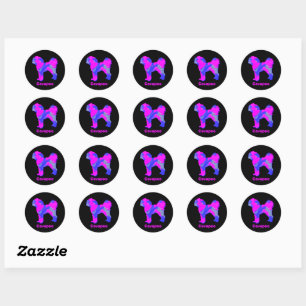 Adesivo Cavapoo Crazy Quente Rosa e Azul