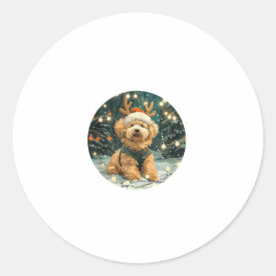 Adesivo Cavapoo Reindeer Cachorro Santa Hat Cute Holi