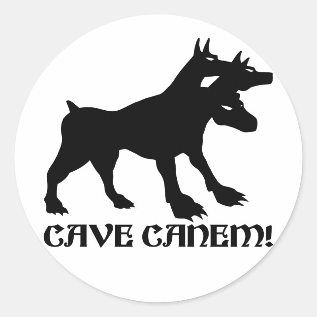 Adesivo CAVE CANEM - BEWARE DO CACHORRO Latim (Frente)