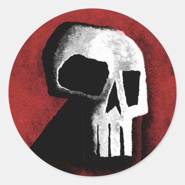 Adesivo Caveira 15-Vermelho (Frente)