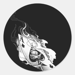 Adesivo Caveira Ace Flaming