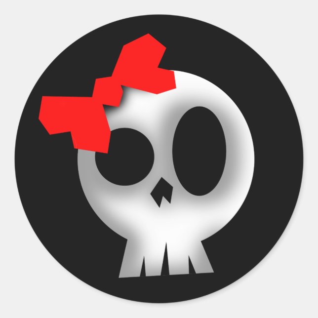 Adesivo Caveira bonito com Arco Vermelho (Frente)