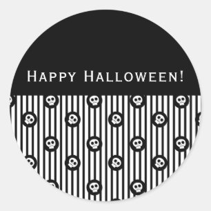 Adesivo Caveira Caprichosa Preto & Branco Bolinhas & Listr