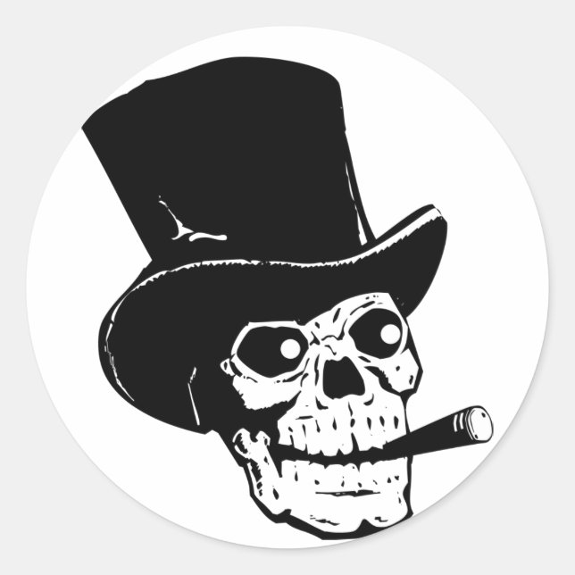 Adesivo Caveira com Cartola (Frente)