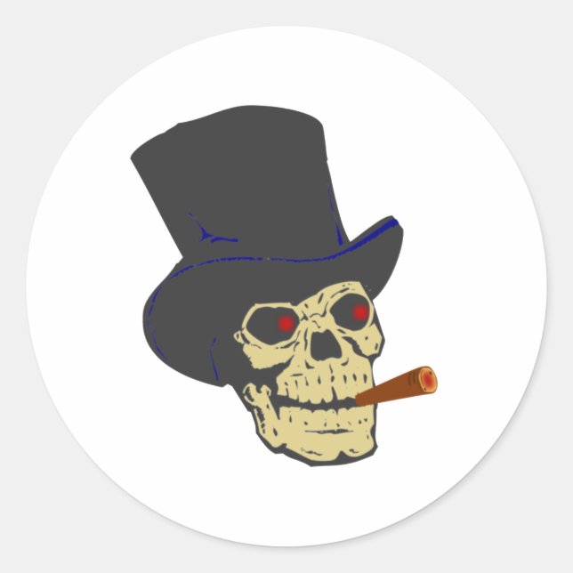 Adesivo Caveira crânio cigarro skull cigar (Frente)