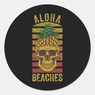 Adesivo Caveira de Abacaxi Havaiana Aloha Bebe Engraçado H