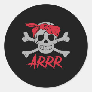 Adesivo Caveira de Morto Pirata com Patch de Olho Hallowee
