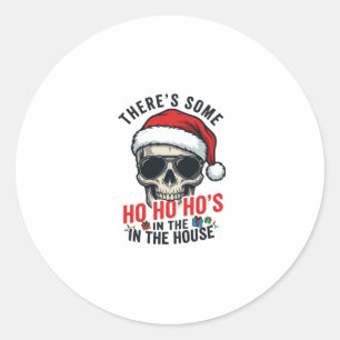 Adesivo Caveira de Natal Ho Ho Ho Humor Design