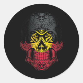 Adesivo Caveira De Origem E Bandeira De Rosas
