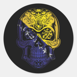 Adesivo Caveira E Bandeira Rosas Da Bósnia-Herzegovina