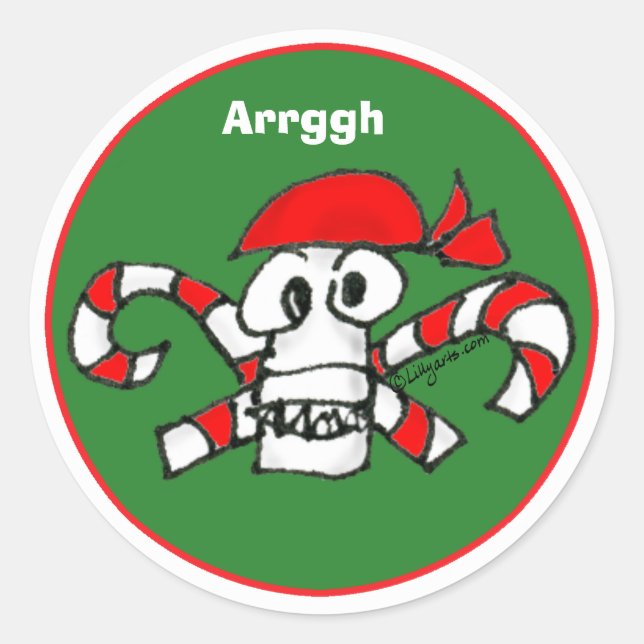 Adesivo Caveira e Crossbones Envelope Verde Pirata (Frente)