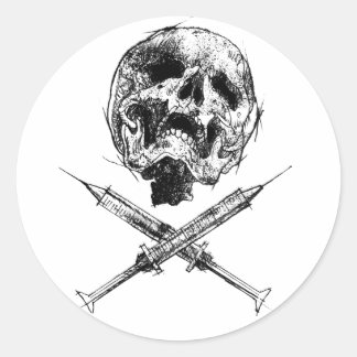 Adesivo Caveira e Seringas