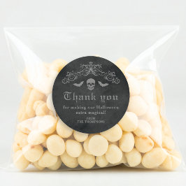 Adesivo Caveira Gótica E Morcego Darno Halloween Obrigado