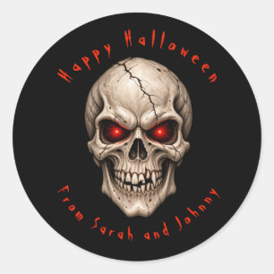 Adesivo Caveira Gótica Personalizada Feliz Halloween