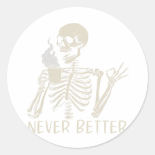 Adesivo Caveira Nunca Melhor Bebendo Skeletrificação Hallo