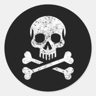 Adesivo Caveira Ossos Cruzados Esqueleto Jolly Roger Bande