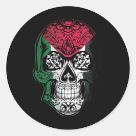 Adesivo Caveira Palestina E Bandeira De Rosas