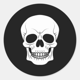 Adesivo Caveira Simples Preta e Branca de Halloween