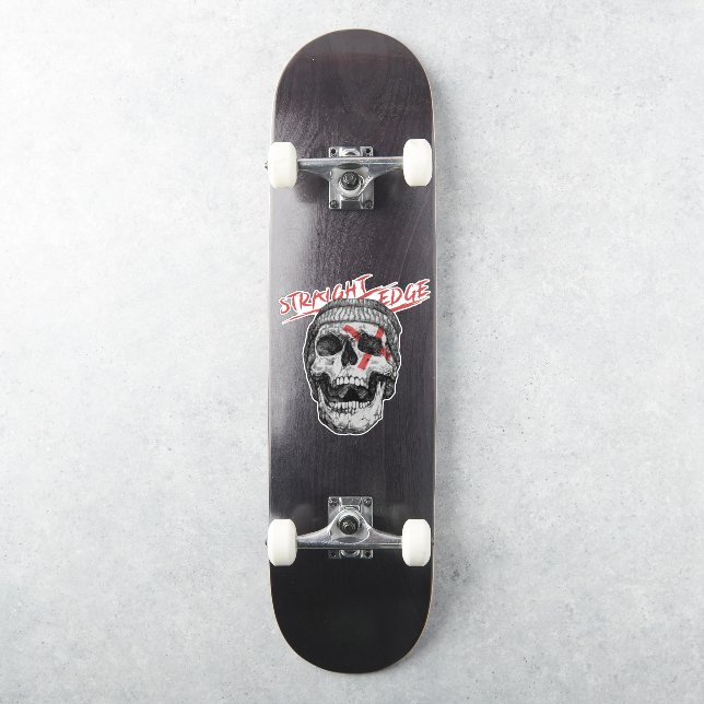 Adesivo Caveira Straight Edge (Skate)