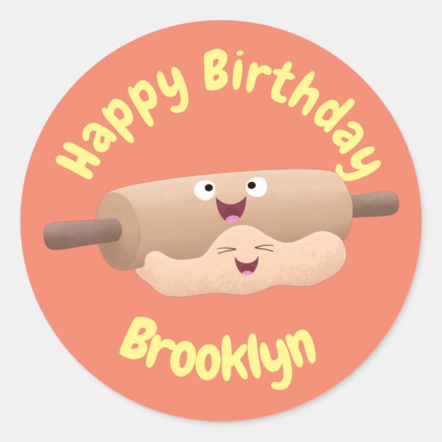 Adesivo Cavilha rolante e cartoon para pastelaria (Frente)