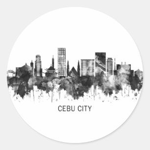 Adesivo Cebu City Filipinas Skyline BW