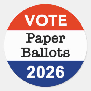 Adesivo Cédulas de Voto em Papel 2026 Eleição Intermediári