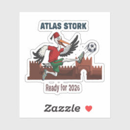 Adesivo Cegonha Atlas Marrocos Futebol 2026 Mascote Esport