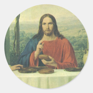 Adesivo Ceia Antiga em Emaús com Jesus Cristo