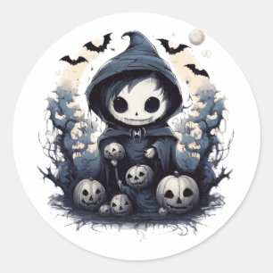Adesivo Ceifador Chibi Encapuzado Halloween - Fã do Dark W