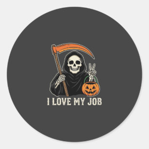 Adesivo Ceifador Eu Amo Meu Trabalho Design de Halloween