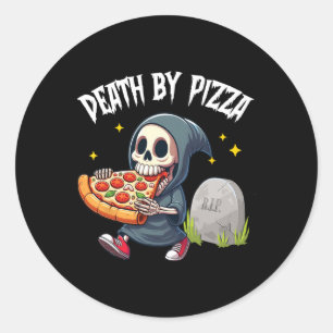 Adesivo Ceifador Sinistro Comendo Pizza Morte Por Pizza Va