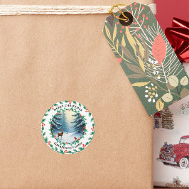 Adesivo Ceijo de Natal feliz e nome da família de pássaros