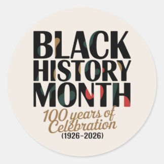 Adesivo celebração de 100 anos mês da história negra 2026