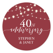 Celebração de 40 Anos de Casamento Vermelho e Bran