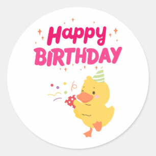 Adesivo Celebração de ANIVERSÁRIO Frango Fofa Kawaii Bebê 