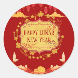 Adesivo Celebração de Ano Novo Lunar: Uma Noite de Alegria
