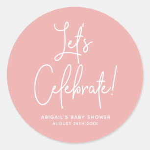 Adesivo Celebração de boas-vindas, cor-de-rosa, com poei