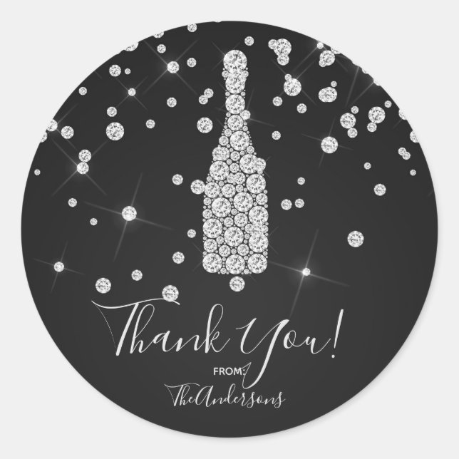 Adesivo Celebração de Brinde de Champanhe de Ouros: Favor  (Frente)