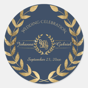Adesivo Celebração de Casamento Dourado do Marinho Folaf