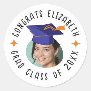 Adesivo Celebração de Diploma com Texto e Foto Personaliza